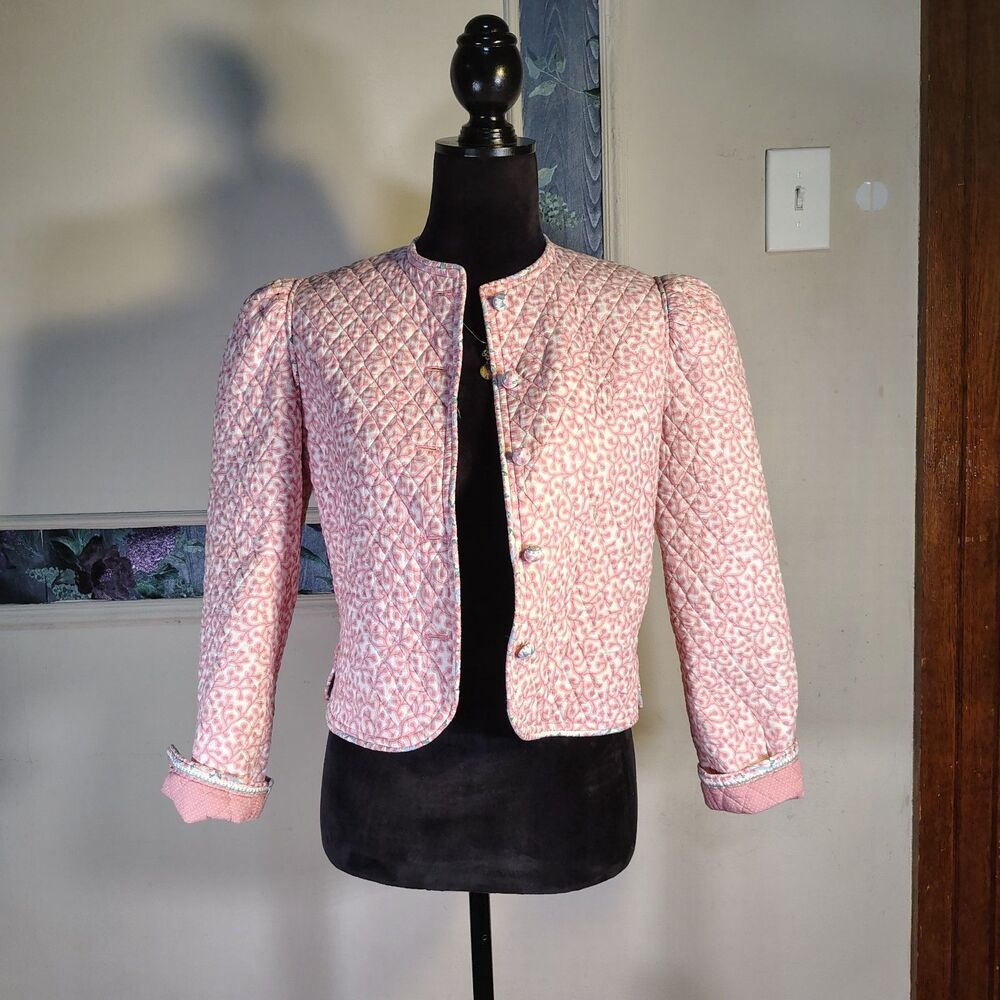 VTG Grannycore Quilted Floral Cottagecore Jacket Vera Bradley Size Small